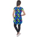 Pattern Star Abstract Background Cap Sleeve High Low Top View2