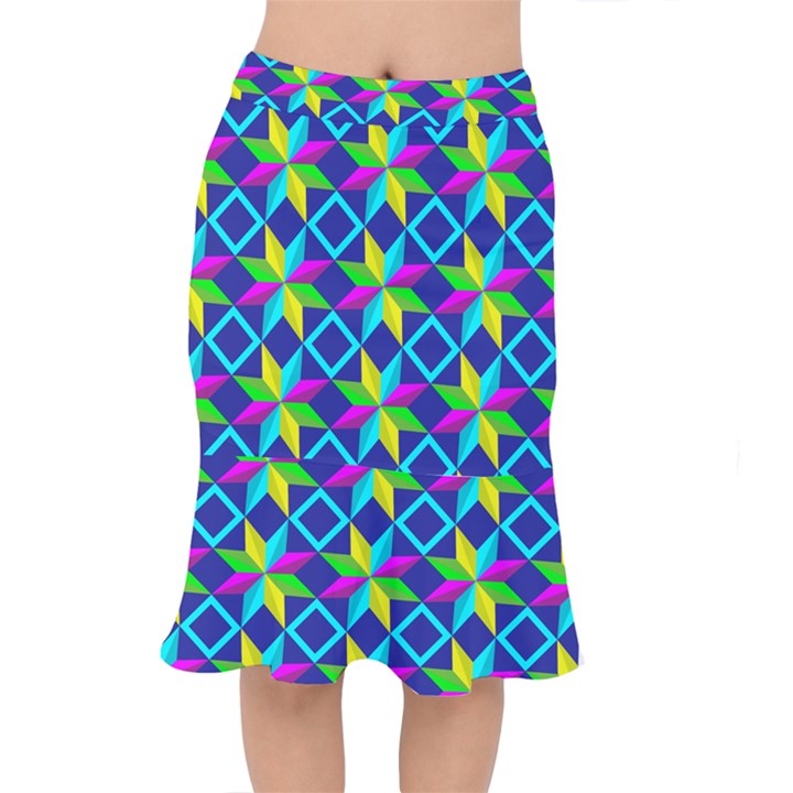 Pattern Star Abstract Background Short Mermaid Skirt