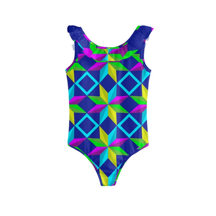 Pattern Star Abstract Background Kids  Frill Swimsuit