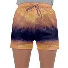 Landscape Nature Mountains Sky Sleepwear Shorts by Hannah976