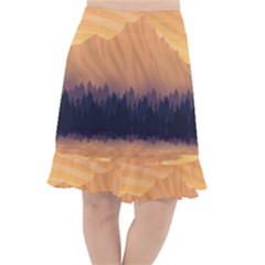 Landscape Nature Mountains Sky Fishtail Chiffon Skirt by Hannah976