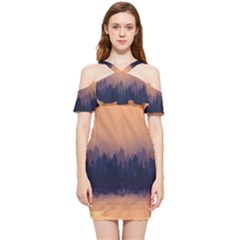 Landscape Nature Mountains Sky Shoulder Frill Bodycon Summer Dress by Hannah976