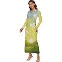 Wallpaper Background Landscape Long Sleeve Longline Maxi Dress View2