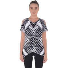 Pattern Tile Repeating Geometric Cut Out Side Drop T-shirt by Hannah976