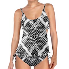 Pattern Tile Repeating Geometric Tankini Set by Hannah976