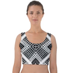 Pattern Tile Repeating Geometric Velvet Crop Top by Hannah976