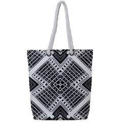 Pattern Tile Repeating Geometric Full Print Rope Handle Tote (small) by Hannah976