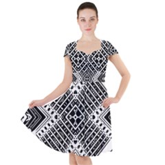 Pattern Tile Repeating Geometric Cap Sleeve Midi Dress by Hannah976