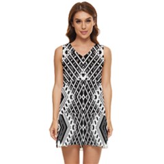 Pattern Tile Repeating Geometric Tiered Sleeveless Mini Dress by Hannah976