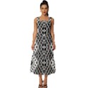 Pattern Tile Repeating Geometric Square Neckline Tiered Midi Dress View1