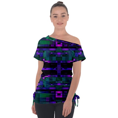 Abstract Pattern Desktop Wallpaper Off Shoulder Tie-up T-shirt by Hannah976