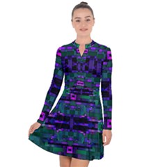 Abstract Pattern Desktop Wallpaper Long Sleeve Panel Dress