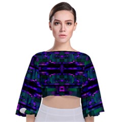 Abstract Pattern Desktop Wallpaper Tie Back Butterfly Sleeve Chiffon Top by Hannah976