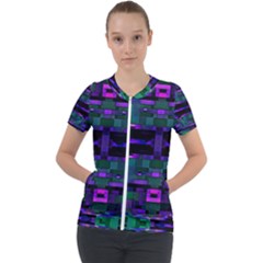 Abstract Pattern Desktop Wallpaper Short Sleeve Zip Up Jacket by Hannah976