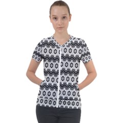 Pattern Abstract Desktop Wallpaper Short Sleeve Zip Up Jacket by Hannah976