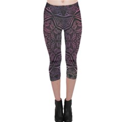 Mandala Neon Symmetric Symmetry Capri Leggings  by Hannah976