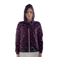 Mandala Neon Symmetric Symmetry Women s Hooded Windbreaker by Hannah976