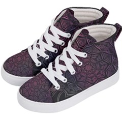 Mandala Neon Symmetric Symmetry Kids  Hi-top Skate Sneakers by Hannah976