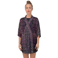 Mandala Neon Symmetric Symmetry Half Sleeve Chiffon Kimono by Hannah976