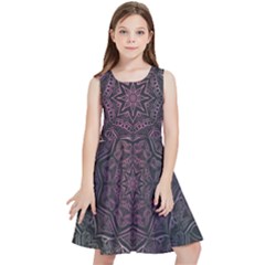 Mandala Neon Symmetric Symmetry Kids  Skater Dress by Hannah976