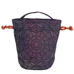 Mandala Neon Symmetric Symmetry Drawstring Bucket Bag by Hannah976