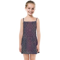 Mandala Neon Symmetric Symmetry Kids  Summer Sun Dress by Hannah976