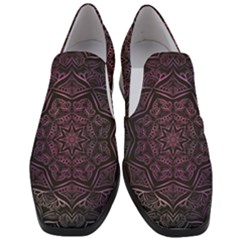 Mandala Neon Symmetric Symmetry Women Slip On Heel Loafers by Hannah976