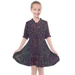 Mandala Neon Symmetric Symmetry Kids  All Frills Chiffon Dress by Hannah976