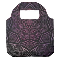 Mandala Neon Symmetric Symmetry Premium Foldable Grocery Recycle Bag by Hannah976