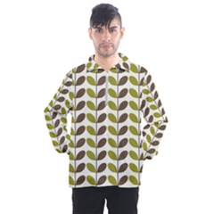 Leaf Plant Pattern Seamless Men s Half Zip Pullover by Hannah976