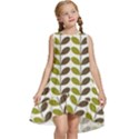 Leaf Plant Pattern Seamless Kids  Frill Swing Dress View1