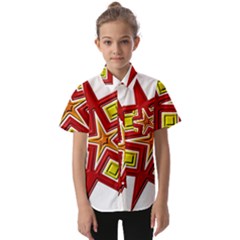 Pattern Tile Decorative Design Star Kids  Short Sleeve Shirt by Hannah976