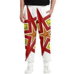 Pattern Tile Decorative Design Star Men s Elastic Waist Pants