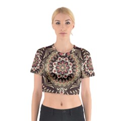 Seamless Pattern Floral Flower Cotton Crop Top by Hannah976