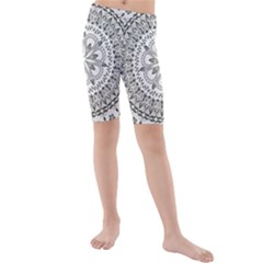 Vector Mandala Drawing Decoration Kids  Mid Length Swim Shorts by Hannah976