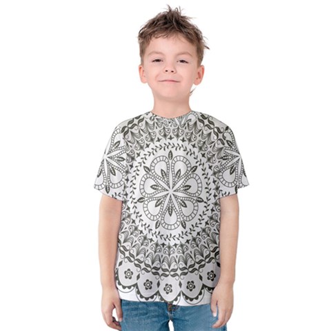 Vector Mandala Drawing Decoration Kids  Cotton T-shirt by Hannah976