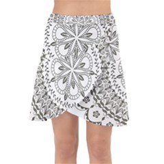 Vector Mandala Drawing Decoration Wrap Front Skirt by Hannah976