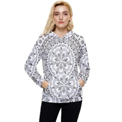 Vector Mandala Drawing Decoration Women s Lightweight Drawstring Hoodie by Hannah976