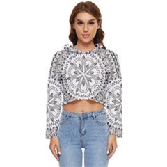 Vector Mandala Drawing Decoration Women s Lightweight Cropped Hoodie by Hannah976