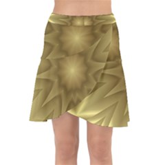 Background Pattern Golden Yellow Wrap Front Skirt by Hannah976