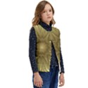 Background Pattern Golden Yellow Kid s Button Up Puffer Vest	 View2