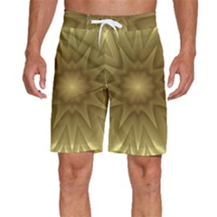 Background Pattern Golden Yellow Men s Beach Shorts by Hannah976