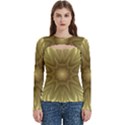 Background Pattern Golden Yellow Women s Cut Out Long Sleeve T-Shirt View1