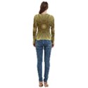 Background Pattern Golden Yellow Women s Cut Out Long Sleeve T-Shirt View4