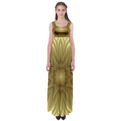 Seamless Pattern Green Garden Empire Waist Maxi Dress