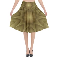 Seamless Pattern Green Garden Flared Midi Skirt by Hannah976