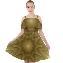 Seamless Pattern Green Garden Cut Out Shoulders Chiffon Dress by Hannah976