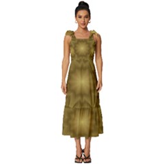 Seamless Pattern Green Garden Tie-strap Tiered Midi Chiffon Dress by Hannah976