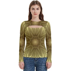 Seamless Pattern Green Garden Women s Cut Out Long Sleeve T-shirt by Hannah976