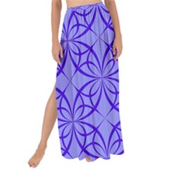 Decor Pattern Blue Curved Line Maxi Chiffon Tie-up Sarong by Hannah976